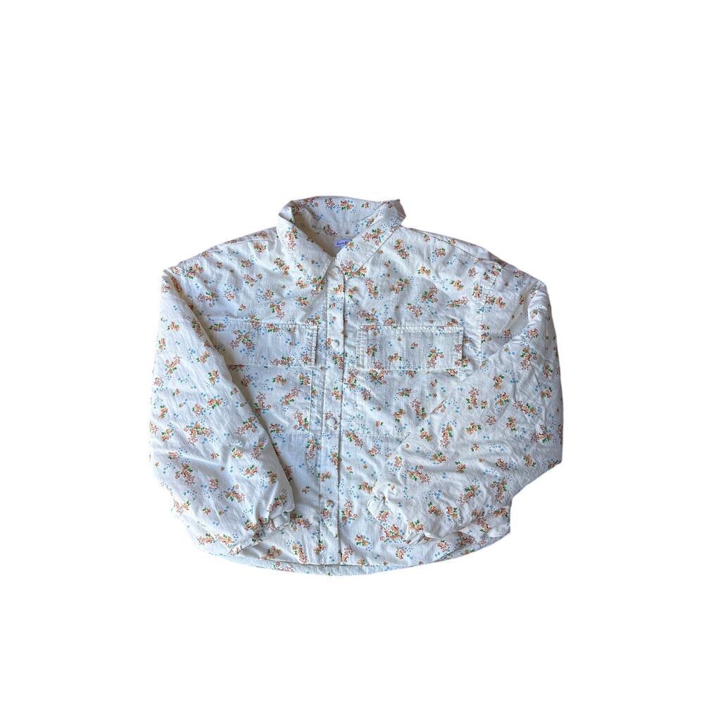 Love Fire Floral Quilted Bomber Jacket Size XL Cottagecore Y2K